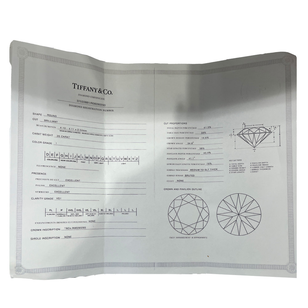 Tiffany & Co. Solitaire Diamond Engagement Ring in Platinum I VS1 0.26 CT - Picture 5 of 5